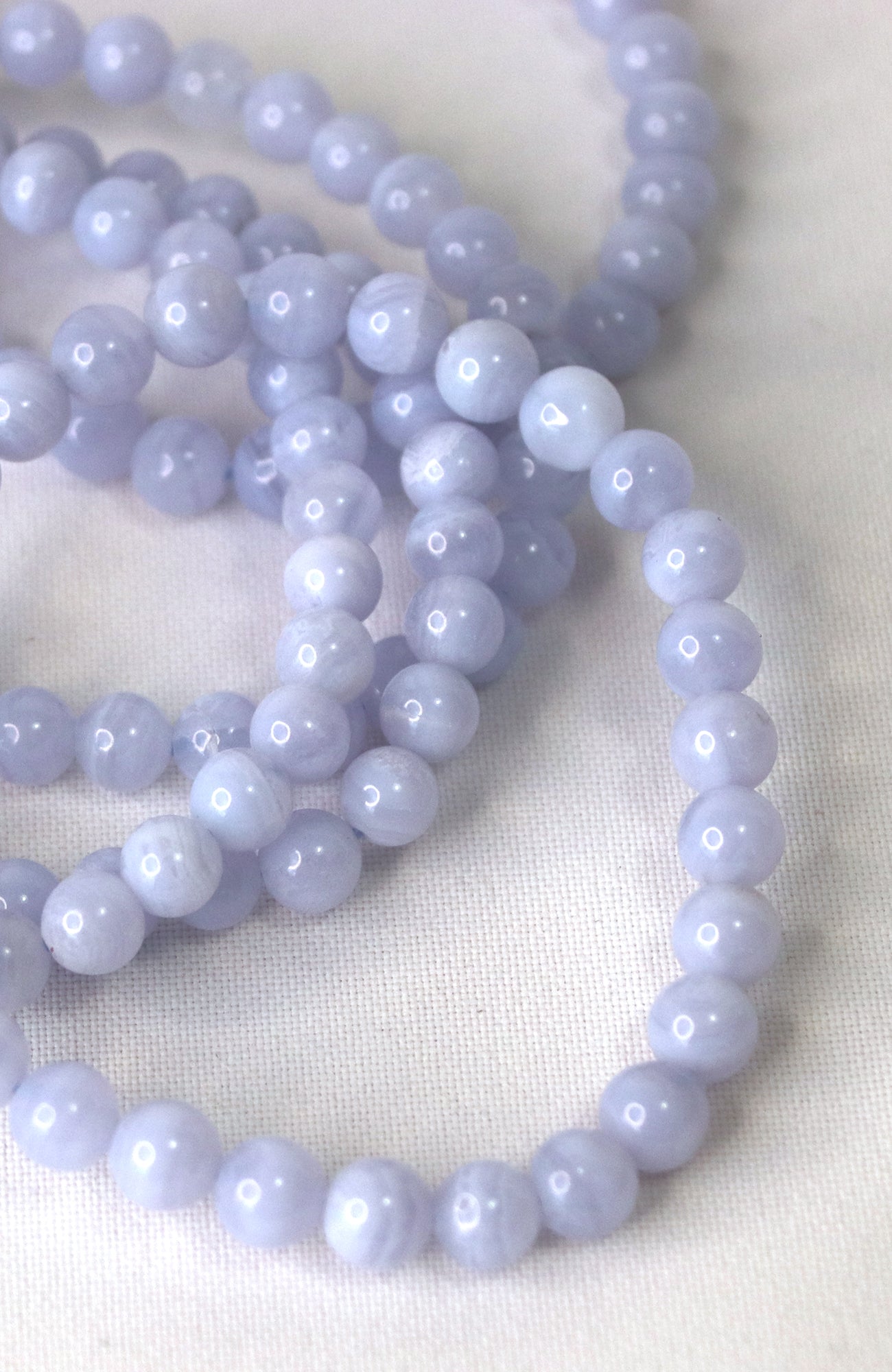 Blue Lace Agate Bead 6mm Bracelet 416